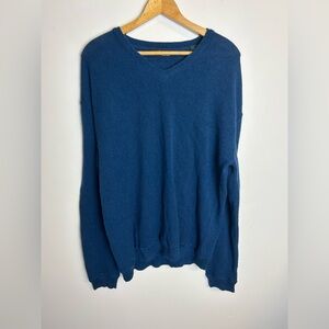 Perú Unlimited Men’s pullover Sweater Baby Alpaca Wool Blue Plus Size XXL